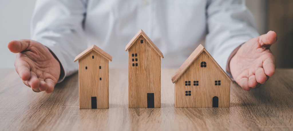 real estate agent shows off a home. The idea for a new home, as well as the purchase of a new home