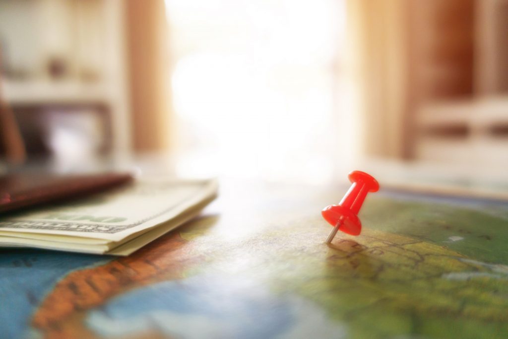 locations marked with red pin on world map