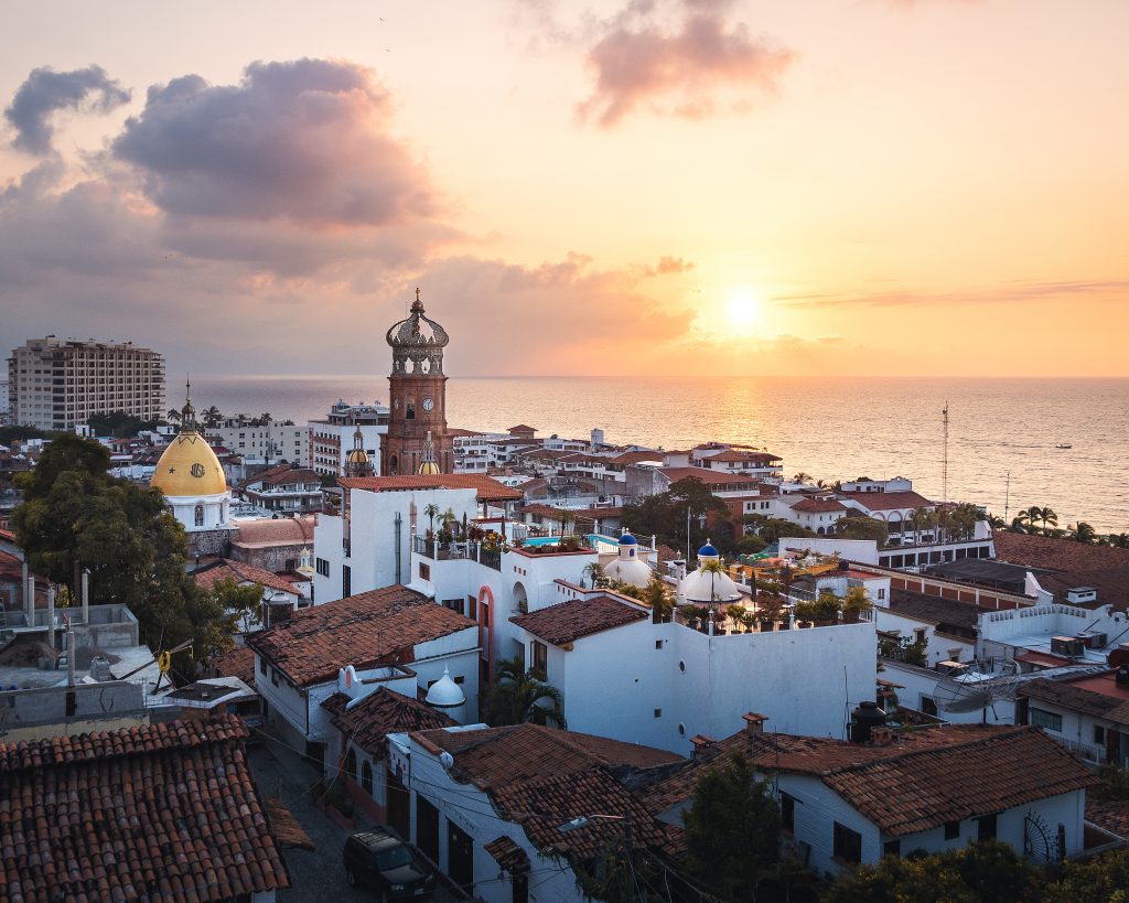 Aerial view of Puerto Vallarta at sunset - Puerto Vallarta, Jalisco, Mexico