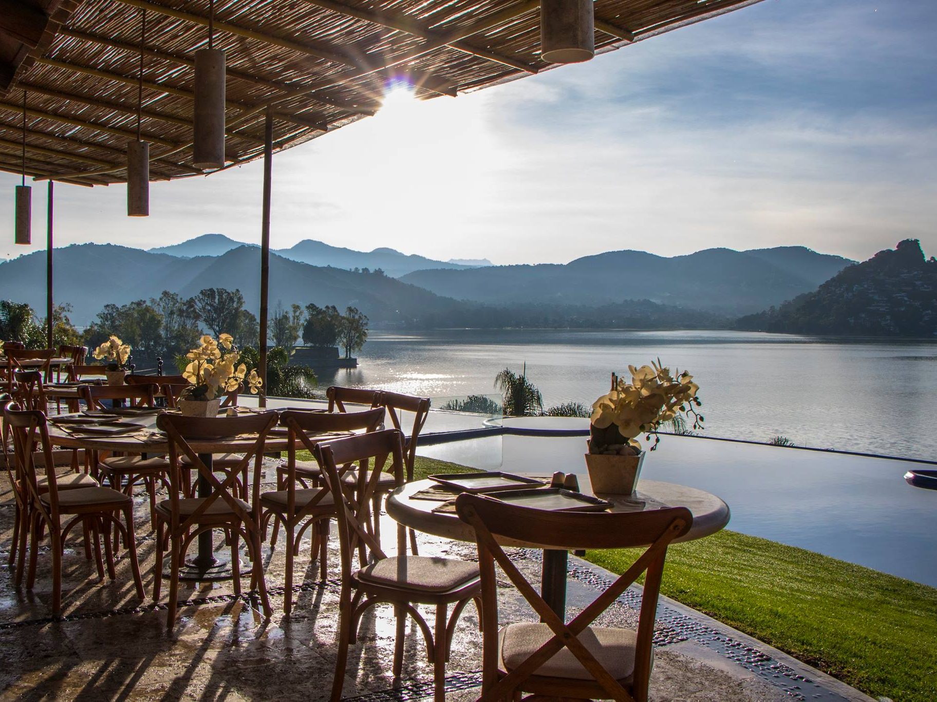 Lake views from the relaxing terrace of Restaurante Na-ha, one of the best restaurants in Valle de Bravo